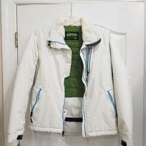KOPPEN WOMENS WHITE JACKET WITH HOOD